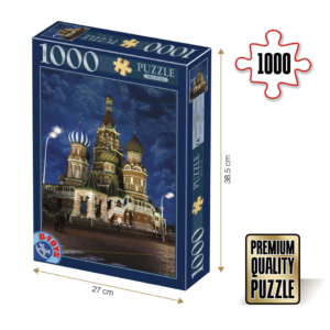 Puzzle adulți 1000 piese Peisaje de Noapte - Catedrala Sfântul Vasile din Moscova-0