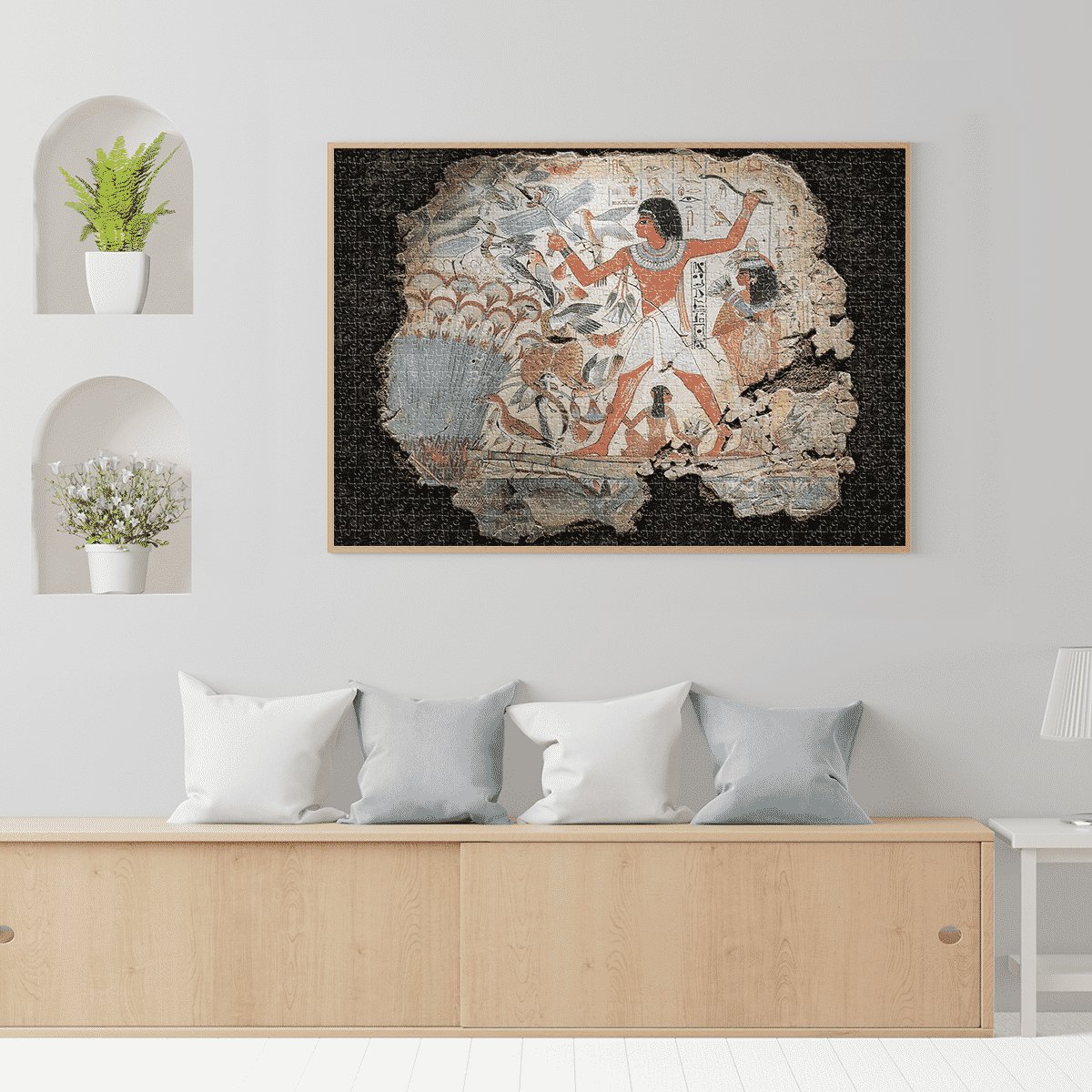 Puzzle adulți 1000 piese - Egiptul Antic - Nebamun hunting in the marshes-34774 Puzzle adulți 1000 piese - Egiptul Antic - Nebamun hunting in the marshes-34774