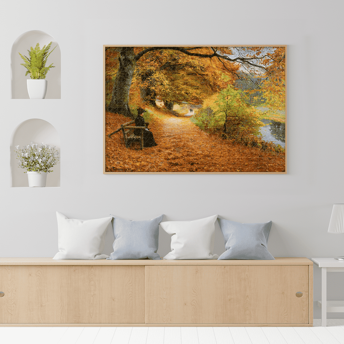 Puzzle adulti 1000 piese Hans Andersen Brendekilde - A Wooded Path in Autumn-35157 Puzzle adulti 1000 piese Hans Andersen Brendekilde - A Wooded Path in Autumn-35157