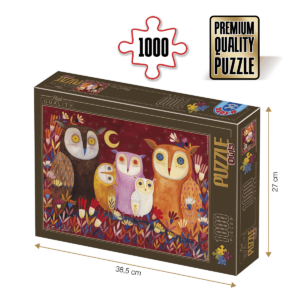 Puzzle adulți 1000 piese Kürti Andrea - Owls/Familie de Bufnițe-0