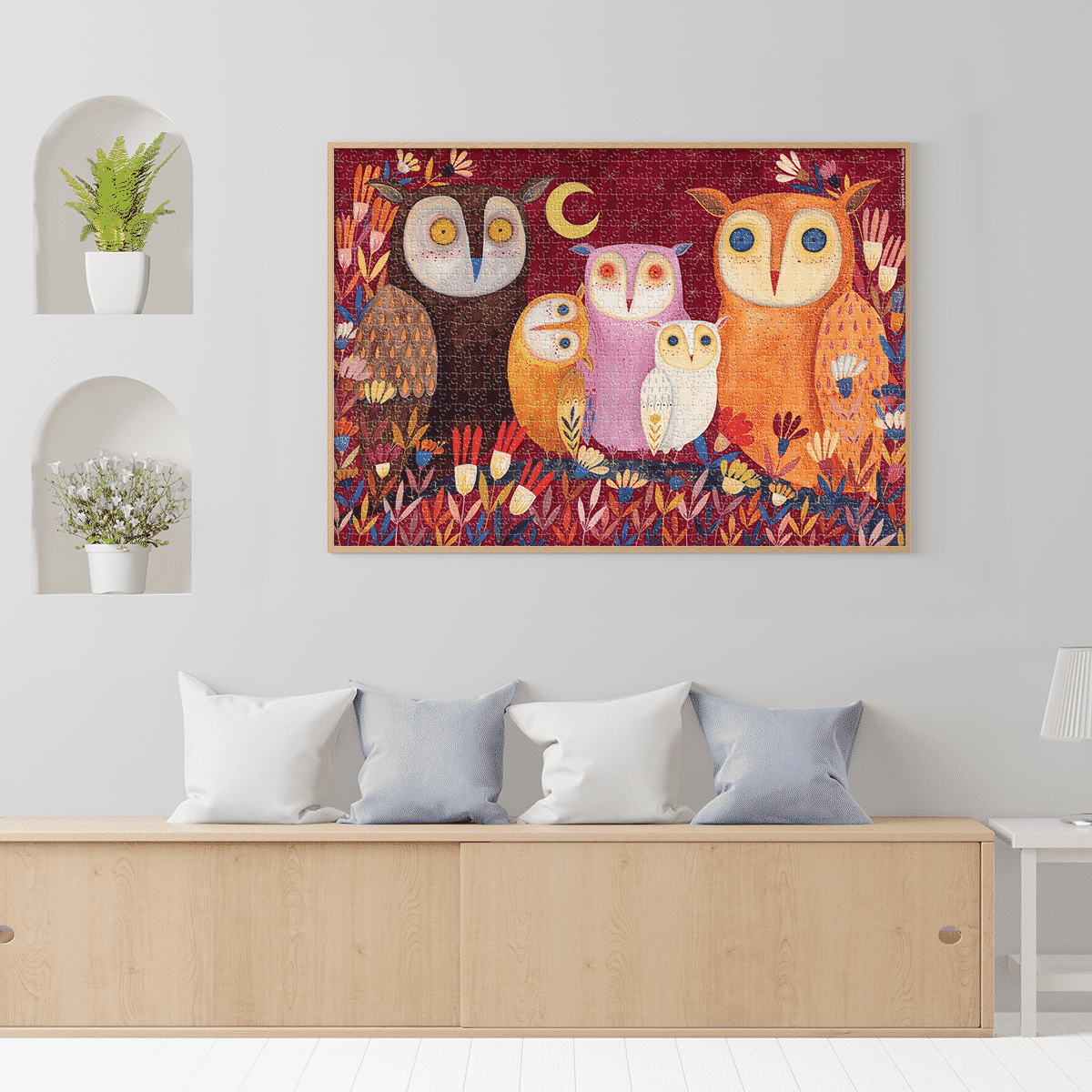 Puzzle adulți 1000 piese Kürti Andrea - Owls/Familie de Bufnițe-34819 Puzzle adulți 1000 piese Kürti Andrea - Owls/Familie de Bufnițe-34819